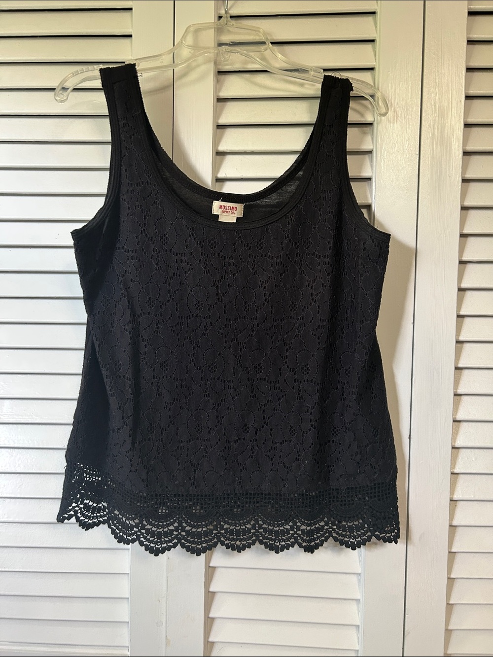 Mossimo Supply Co. Black Lace Scalloped Hem Tank Top